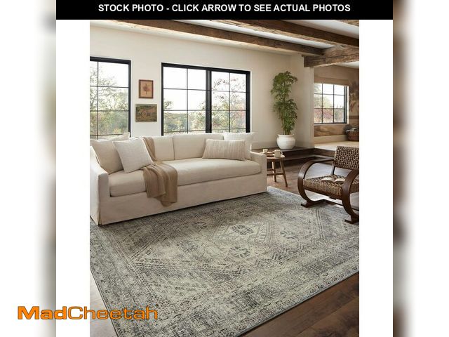 Lot 74-13844650 - Loloi Magnolia Home by Joanna Gaines Sinclair Collection SIN-04 Natural/Sage 2'-3" x 3'-9", .25" Pil...