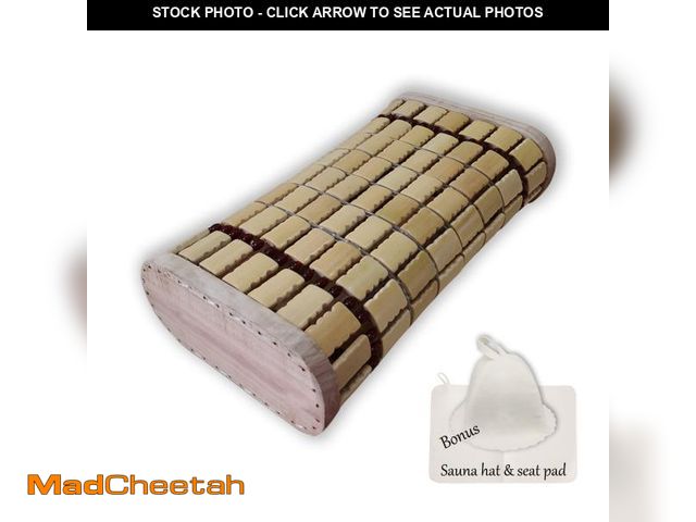 Lot 74-12310953 - NUIBY Bamboo Sauna Headrest Pillow, 100% Natural Handmade Wood Sauna Pillow Sauna Neck Rest Sauna Ac...
