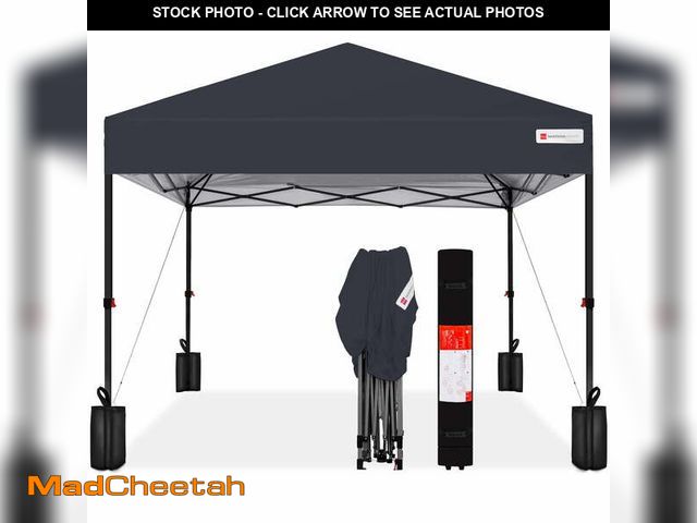 Lot 74-14322704 - Best Choice Products 10x10ft Easy Setup Pop Up Canopy w/ 1-Button Setup, Wheeled Case, 4 Weight Bags...