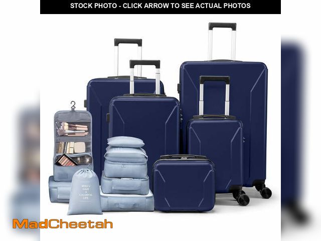 Lot 74-14350522 - Zimtown 5-Piece Luggage Set with 8 Packing Cubes, Hard Shell Suitcase Set with Spinner Wheels Built-...
