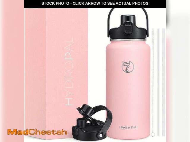 Lot 74-14263984 - 64oz Half Gallon Insulated Water Bottle with 2-in-1 Lid (Chug &amp; Straw), Double Walled Vacuum Sta...