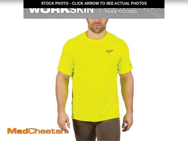 Lot 74-14468267 - Milwaukee Gen II Men's Work Skin Medium Hi-Vis Light Weight Performance Short-Sleeve T-Shirt 414HV-M...