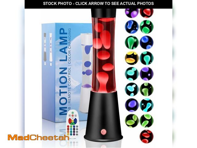 Lot 74-14206698 - Besight 15.5" Liquid Motion Lamp 17 Color Changing Night Light with Remote, Classic LED Table Lamps ...