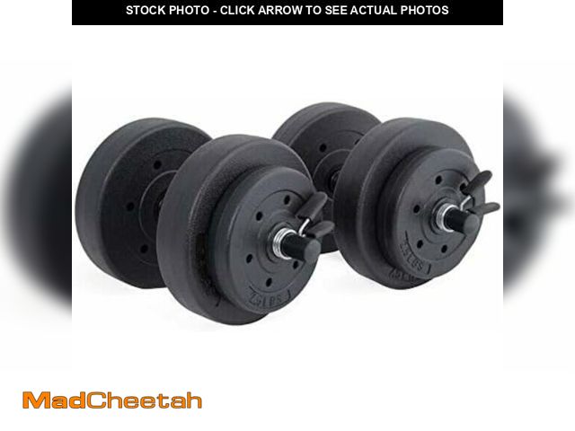 Lot 74-12572651 - Cap Barbell 60-Pounds Cement Dumbbell Set (Black) - UNUSED