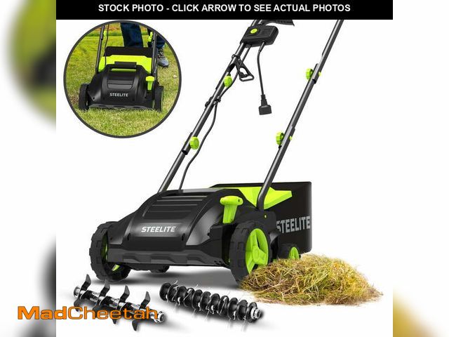 Lot 74-13774683 - Steelite 2-in-1 Electric Dethatcher and Scarifier,13-Inch 12-Amp Corded Electric Dethatcher with Rem...