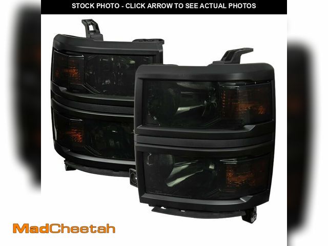 Lot 74-13067904 - SPEC-D TUNING Smoke Headlights with Black Trim Compatible with 2014-2015 Chevy Silverado 1500 Left +...
