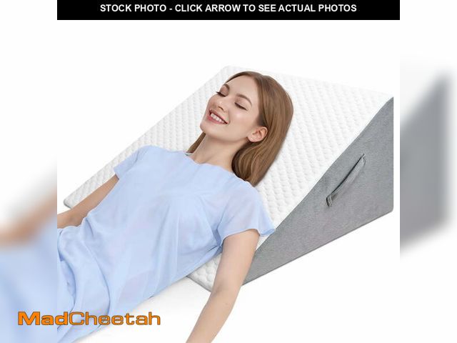 Lot 74-12548675 - Bed Wedge Pillow, Soft Foam Triangle Pillow for Sleep Apnea, Acid Reflux, Snoring, 12Inch Leg Elevat...