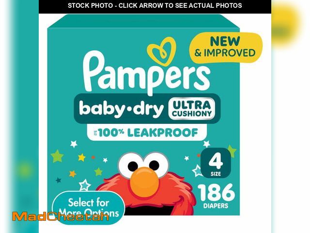 Lot 74-12859323 - Baby Dry Diapers Size 4, 186 Count (Select for More Options) - UNUSED