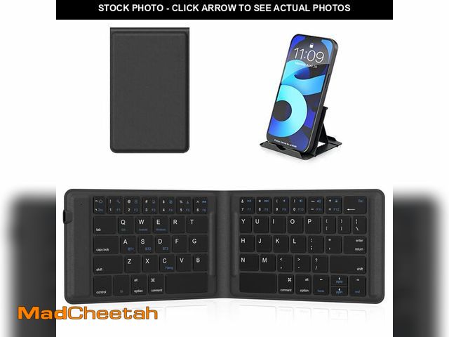 Lot 74-12976102 - OMOTON Foldable Bluetooth Keyboard, Wireless Folding, Multi-Device and Rechargeable, Portable Keyboa...
