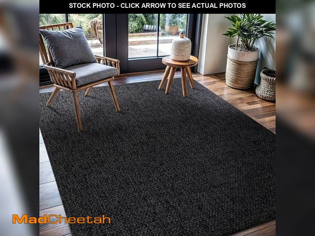 Lot 74-14286932 - CAMILSON Easy Jute Rug Indoor Outdoor Farmhouse Area Rugs Dark Gray 5x7 - UNUSED