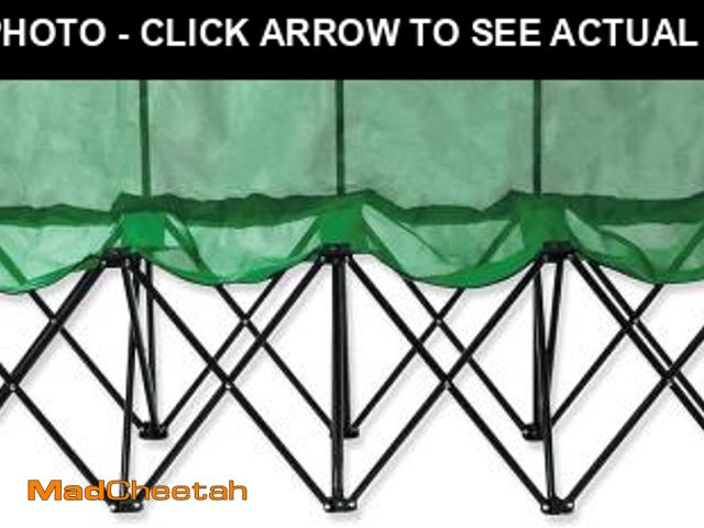 Lot 74-12398703 - Trademark Innovations Portable Sports Bench with Mesh Seat and Back - Sits 6 People (Green) - UNUSED