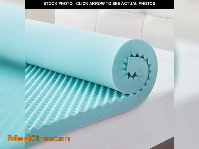 Lot 74-12781301 - BDEUS 3 inch Gel Cooling Memory Foam Mattress Topper, Memory Foam Egg Crate Mattress Topper, CertiPU...