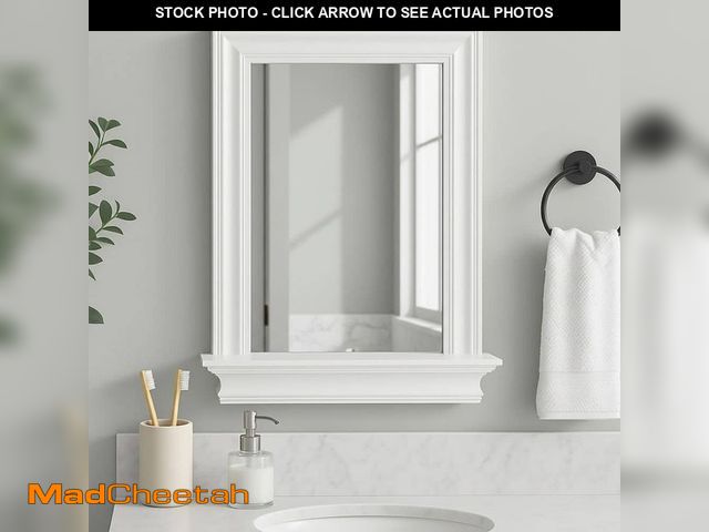 Lot 74-13822765 - Teamson Home Stratford 18 in. W x 24 in. H Rectangular Framed Wall Bathroom Vanity Mirror in White -...