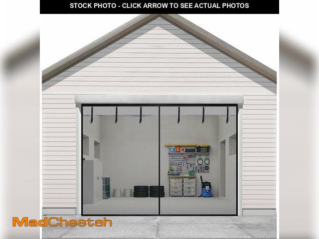 Lot 74-14432300 - Sunolga Magnetic Garage Door Screen for 1 Car 8x7FT, Reinforced Polyester Magnetic Screen Door with ...