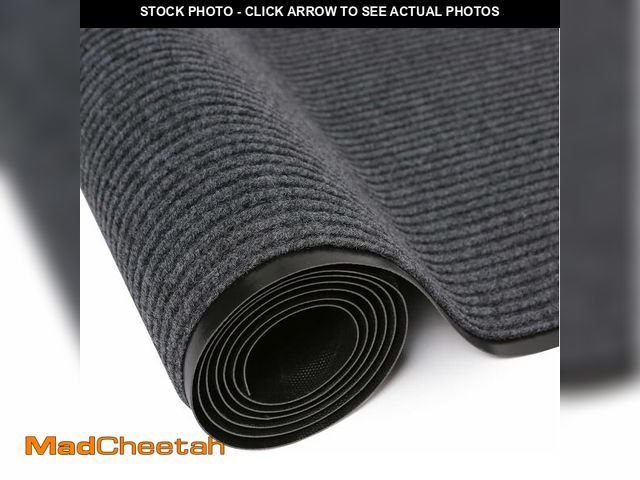 Lot 74-14305471 - Commercial Indoor Outdoor Runner Rugs 3'x10'Heavy Duty Striped Brush Step Front Door Rugs Non-Slip R...