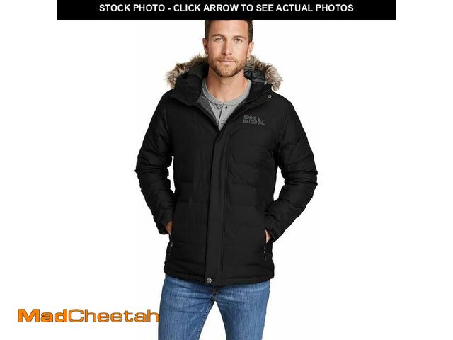 Lot 74-13676143 - Eddie Bauer Men's Boundary Pass Down Parka, Black, Large - UNUSED