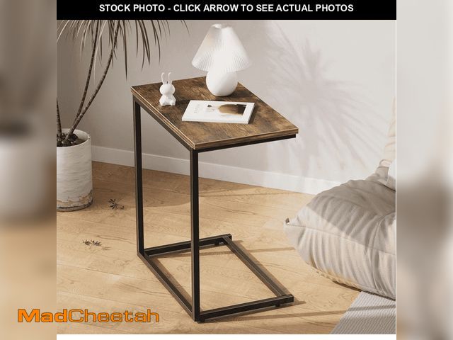 Lot 74-12888243 - C Shaped End Sofa Table, Vintage Side Couch Table for Living Room, Bedroom, 27"(H) x 19.7"(W) x 12.6...