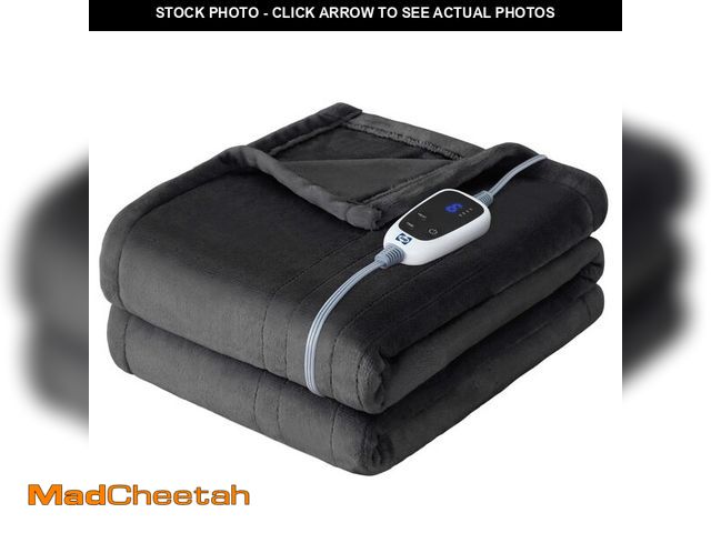 Lot 74-13719519 - Sealy Heated Blanket Throw, Flannel Electric Blanket with 6 Heating Settings &amp; 2-10 Hours Auto S...