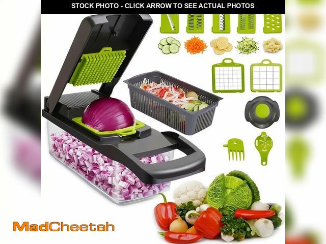 Lot 74-14143291 - 16 in-1 Vegetable Chopper with Container Ã¢â¬â Mandoline Slicer, Onion Dicer, Food Chopper, Chees...