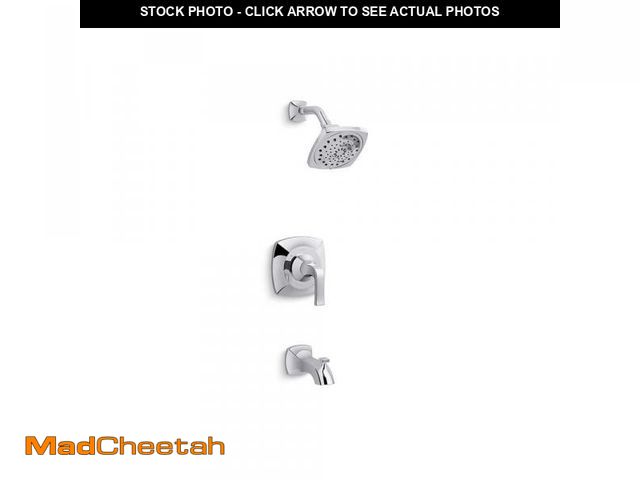 Lot 74-12086547 - (MISSING SPOUT) KOHLER Rubicon Single-Handle 3-Spray Wall-Mount Tub and Shower Faucet in Polished Ch...