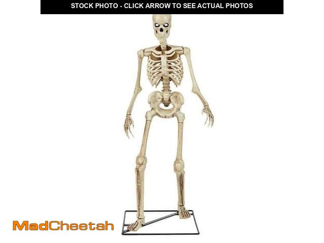 Lot 74-12850169 - *SCUFFED* Home Accents Holiday 6.5 ft ANIMATED LED App Controlled Ultra Skelly with LifeEyes LCD Eye...