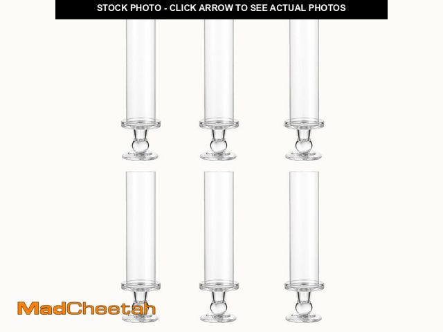 Lot 74-13950740 - Hurricane Candle Holder Glass Taper Hurricane Clear Tall Candlestick Candles Holders Table Centerpie...