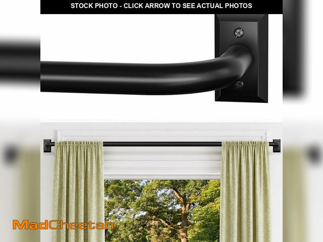 Lot 74-14274798 - ZYRW Black Curtain Rod, Room Darkening Rods for Windows 28 to 48 Inches(2.3-4Ft), Wrap Around Curtai...