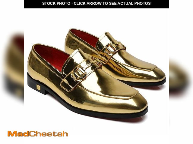Lot 74-12602499 - Erphpre Paul Men's Tuxedo Patent Leather Loafers Dress Shoes Gold US 11 - UNUSED