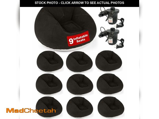 Lot 74-14270757 - OLEEK Inflatable Bean Bag Chair with Electric air pumb 9PCS- Inflatable Chairs for Adults - Folding ...