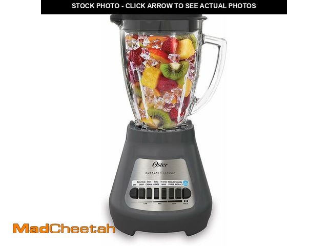 Lot 74-13331684 - Oster Classic Series 8-Speed Blender with 6-Cup Glass Jar, Gray - USED