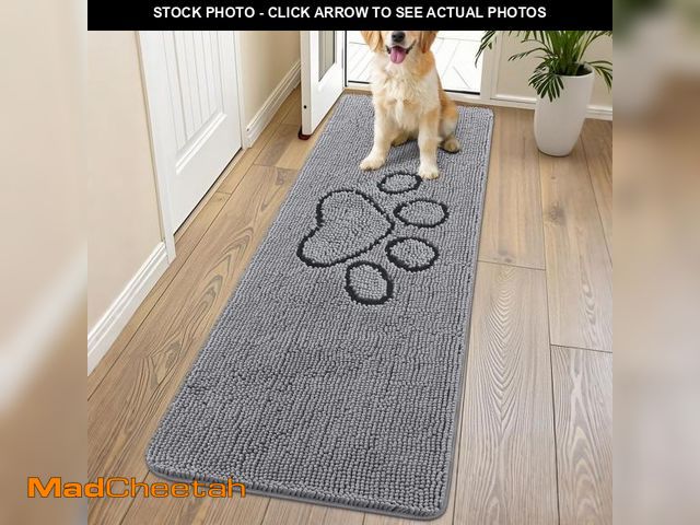 Lot 74-12442400 - Smiry Dog Door Mat for Muddy Paws, Absorbent Dirt Trapper Non Slip Quick Dry Washable Chenille Mat f...