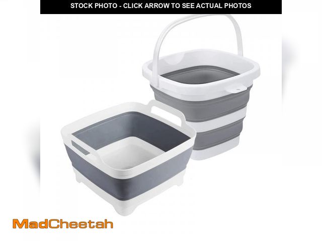 Lot 74-12439702 - MontNorth Collapsible Basin Bucket,9L Collapsible Dishpan with Drain Plug for Kitchen Sink,5L Portab...