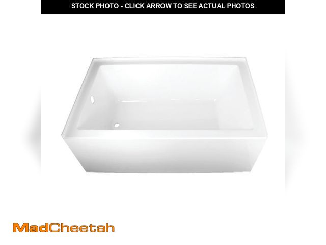 Lot 74-12201049 - Kingston Brass Aqua Eden VTAP603622L 60-Inch Acrylic Alcove Tub with Left Hand Drain, White - UNUSED