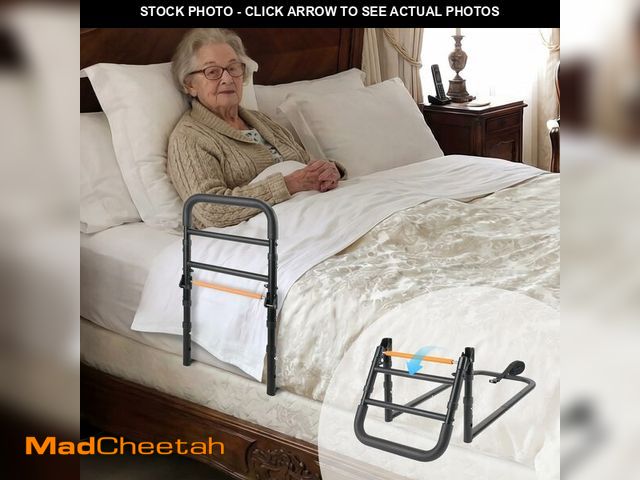 Lot 74-14270583 - NIMOOD C1 Fold Bed Rails for Elderly Adults Safety - Foldable Bed Assist Rail with Adjustable Height...