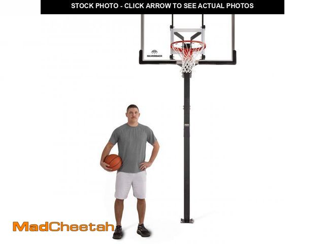 Lot 74-12130495 - Silverback In-Ground Basketball Hoops, Adjustable Height Tempered Glass Backboard and Pro-Style Flex...