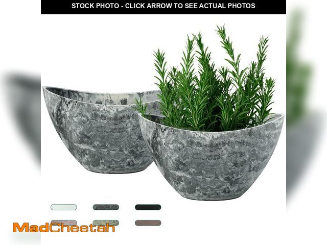 Lot 74-13062816 - LaDoVita Plant Pots with Drainage Holes, 12 Inch Large Planters for Indoor Plants, Plastic Flower Po...