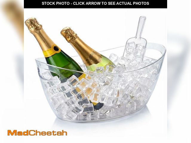 Lot 74-14429973 - OBTANIM Clear Acrylic Ice Buckets Large Champagne Drink Cooler Storage Ice Tub with Scoops for Beer ...