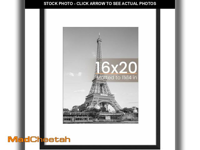 Lot 74-13564408 - upsimples 16x20 Picture Frame, Display Pictures 11x14 with Mat or 16 x 20 Without, Wall Hanging Post...