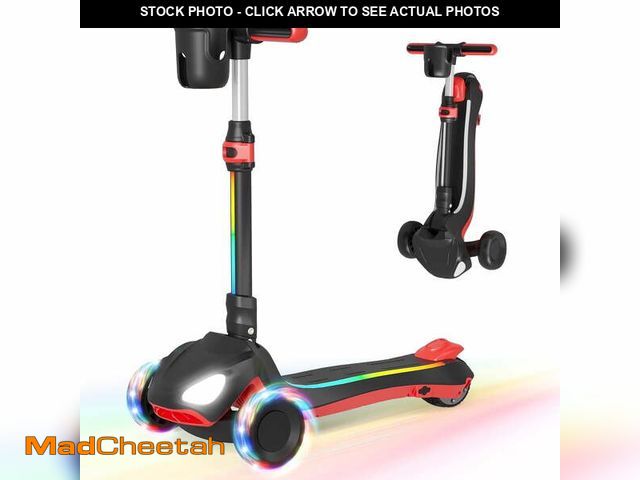 Lot 74-12670193 - SIMATE Electric Scooter for Kids Ages 4-10,Thumb Accelerator, LED Lights LCD Screen, 3 Adjustable He...