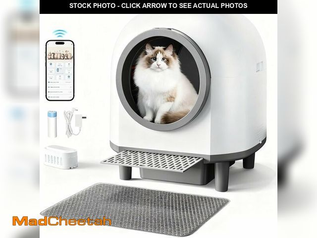 Lot 74-12664627 - (MISSING POWER CORD) Self Cleaing Litter Box for Multiple Cats, 88L Large Smart Automatic Cat Litter...