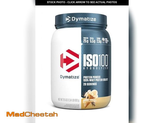Lot 74-12373824 - Dymatize ISO100 Whey Protein Powder Isolate, Gourmet Vanilla, 25g of Protein, 20 Servings, 5.5g BCAA...