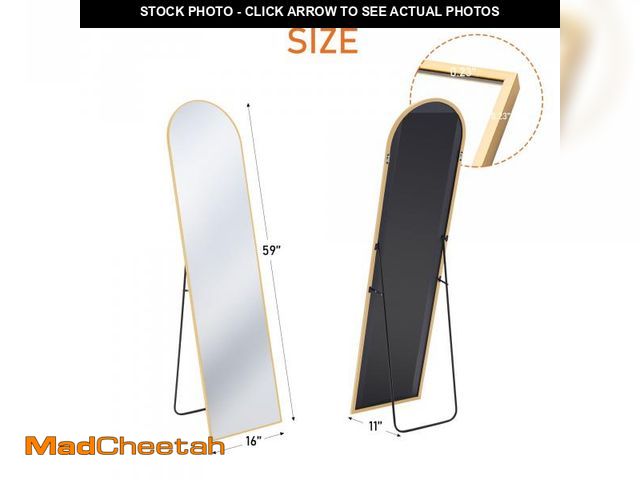 Lot 74-12401553 - CONCETTA 59"x16" Arched Full Length Mirror, Full Body Standing Mirror Floor Mirrors, Gold - UNUSED