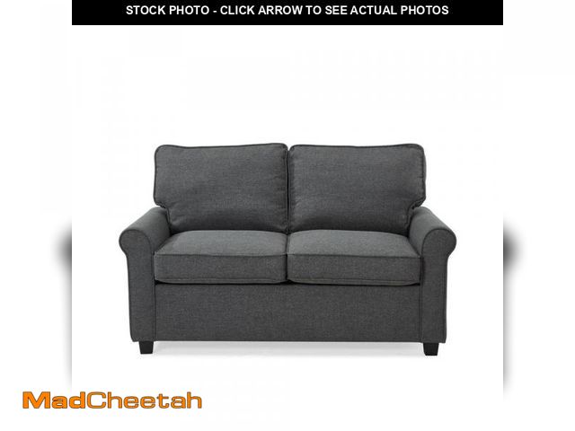 Lot 74-12491868 - Dwell Home Inc Addison 57 in. Dark Gray Polyester Twin Size 2-Seat Sofa Bed with Memory Foam Sleeper...