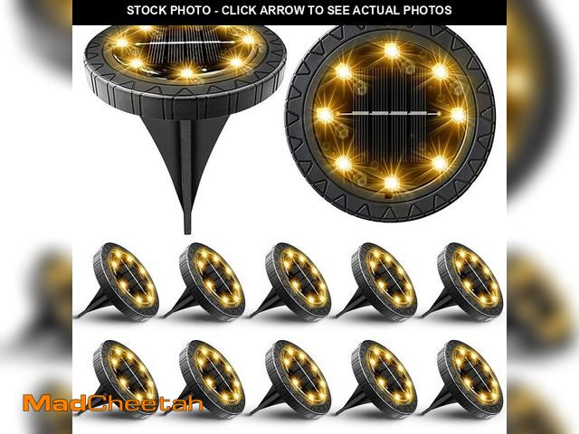 Lot 74-13965520 - Solar Powered Ground lights 12 Pack,Waterproof LED Solar Lights Outdoor Solar Disk Lights Decorative...