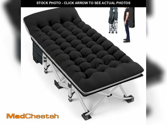 Lot 74-12678062 - GVDV Folding Camping Cot with 2 Sided Comfort Mattress, 1200D Double Layer Oxford Folding Bed, Porta...