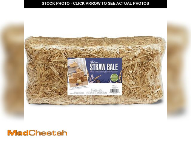 Lot 74-14068064 - FloraCraft Decorative Straw Bale 8 Inch x 8 Inch x 20 Inch Natural - UNUSED