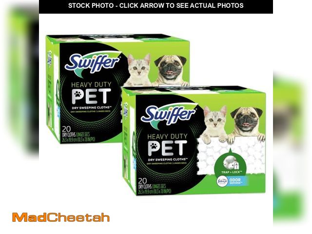 Lot 74-12746238 - Swiffer Heavy-Duty Pet Dry Sweeping Cloth Refills with Febreze Odor Defense (20-Count) (Multi-Pack 2...