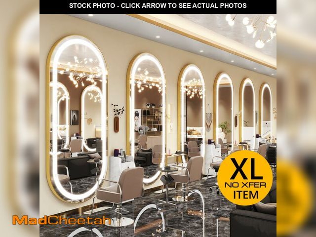Lot 74-12569971 - FENNIO 70" x 32" Large Luxury Wall Mounted Mirror with LED Lights - Oval Full Length LED Lighted Ful...