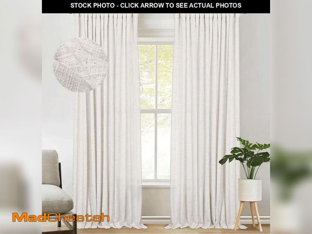 Lot 74-12053554 - zeerobee Linen Curtains for Living Room/Bedroom 120 Inches Long 2 Panels Set, Light Filtering Linen ...