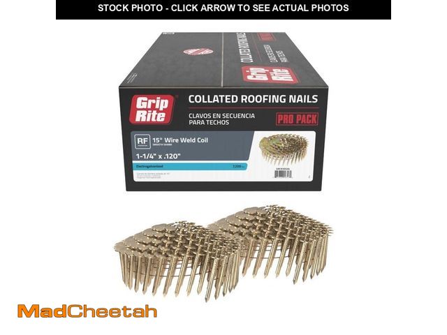 Lot 74-12778231 - (AS PICTURED, MAY BE INCOMPLETE) Grip-Rite 1-1/4 in. x 0.120-Gauge 15ÃÂ° Smooth Shank Electrogalvan...